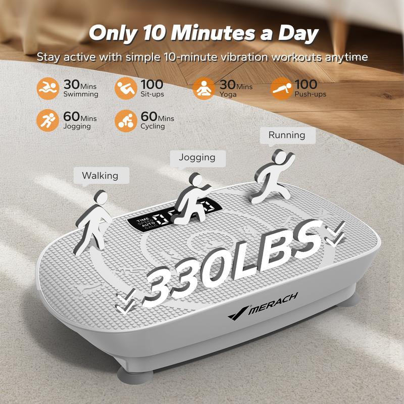 Vibration Plate Exercise Machine – Full Body Workout Platform with Remote Control & Timer Display