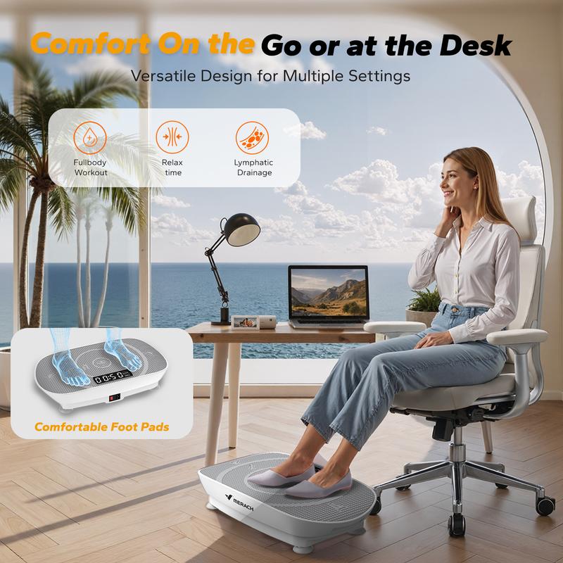 Vibration Plate Exercise Machine – Full Body Workout Platform with Remote Control & Timer Display
