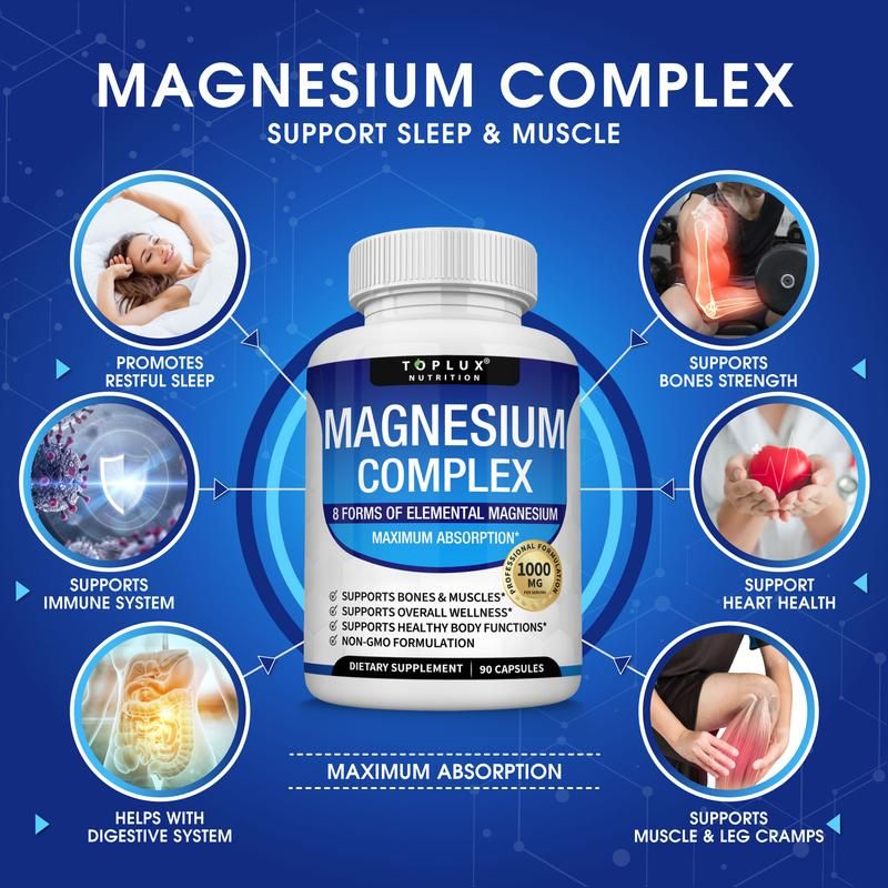 Magnesium Complex 1000MG – Advanced 8-in-1 High Absorption Formula