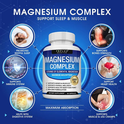 Magnesium Complex 1000MG – Advanced 8-in-1 High Absorption Formula