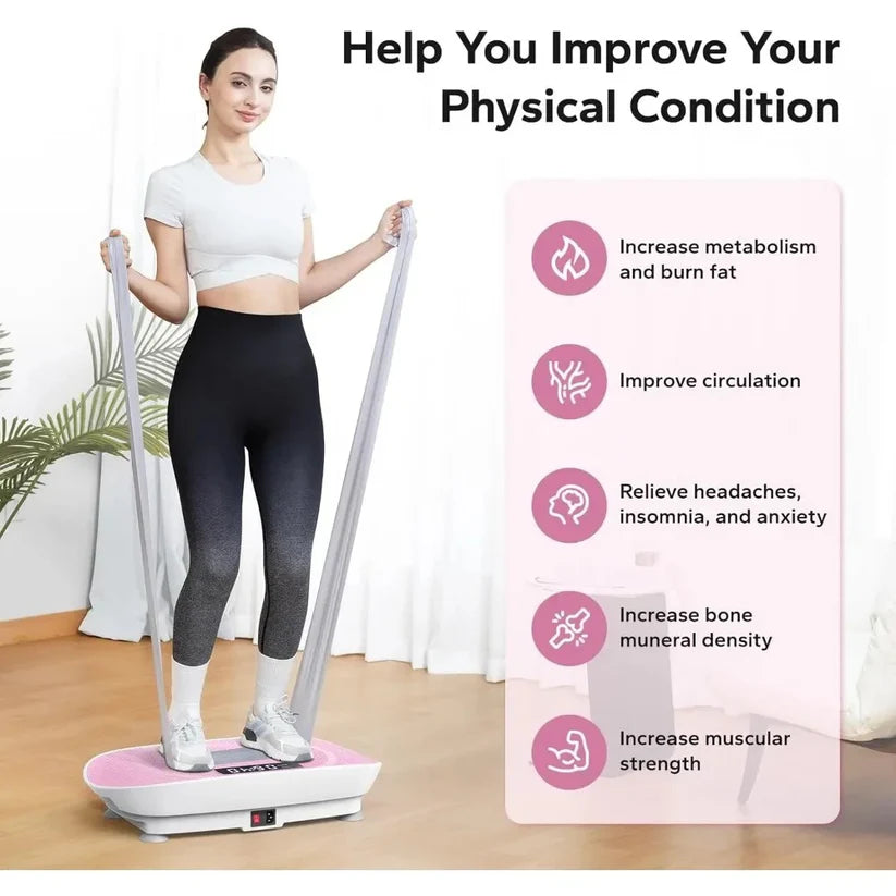 Vibration Plate Exercise Machine – Full Body Workout Platform with Remote Control & Timer Display